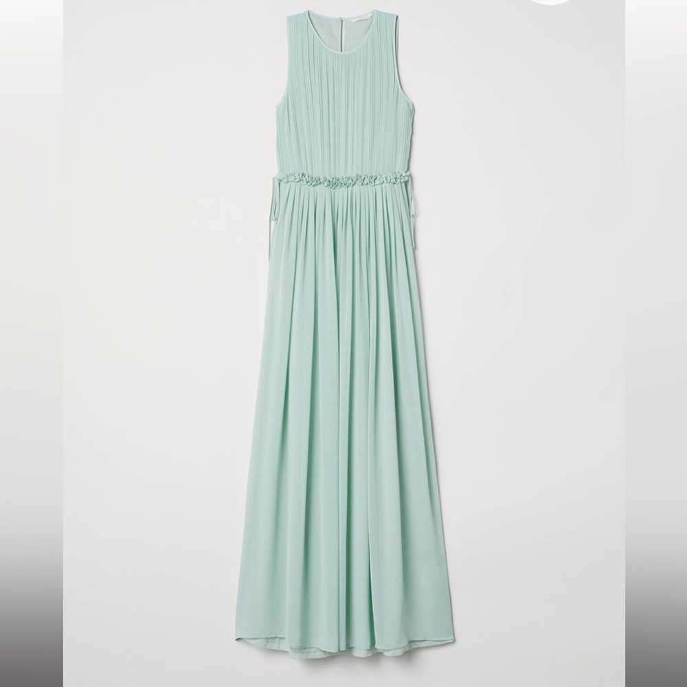 H&M Mint Green Long Chiffon Dress